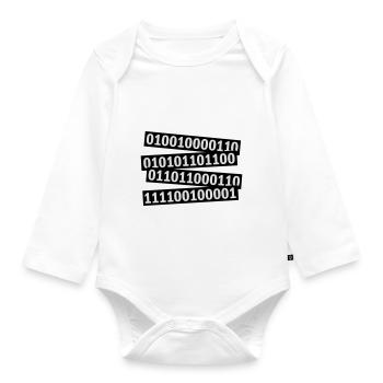Binary Code Program Language - Organic Longsleeve Baby Bodysuit - white - Front