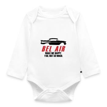 BEL AIR MACHEN MICH GLÜCKLICH DICH NICHT SO SEHR - Baby Bio-Langarm-Body - Weiß - Vorne