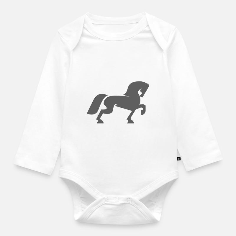 Silhouette de cheval - Body Bébé bio manches longues - blanc