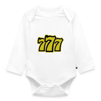 777 - Organic Longsleeve Baby Bodysuit - white - Front