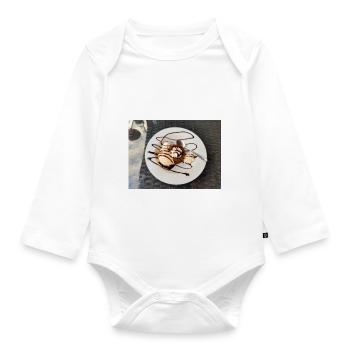 Lava Cake mit Eis Nachtisch Dessert - Baby Bio-Langarm-Body - Weiß - Vorne