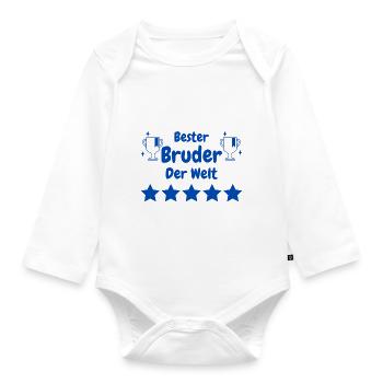 Bester Bruder der Welt - Baby Bio-Langarm-Body - Weiß - Vorne