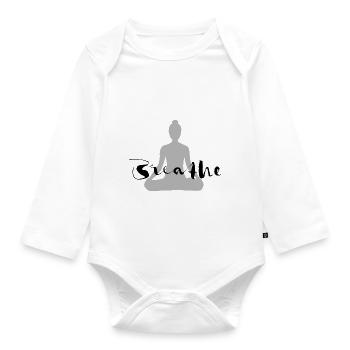 Yoga - Breath - Organic Longsleeve Baby Bodysuit - white - Front