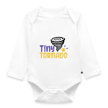 tiny tornado 01 - Baby Bio-Langarm-Body - Weiß - Vorne