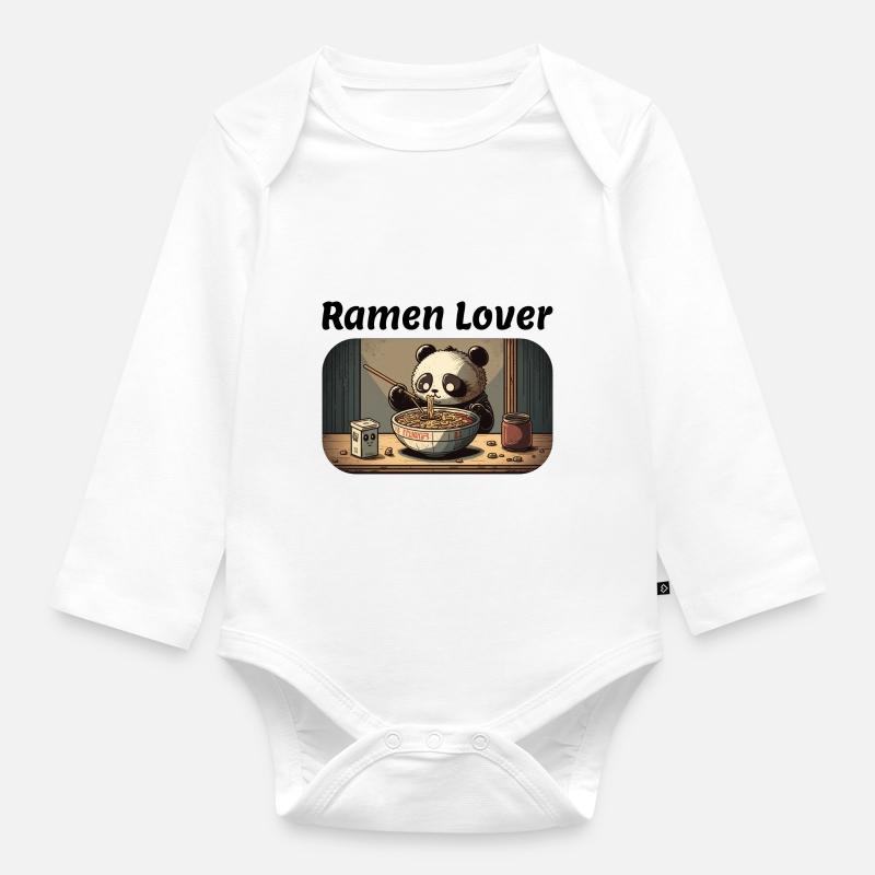 Panda Ramen/Ramen Liebhaber - Baby Bio-Langarm-Body - Weiß