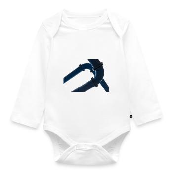 Two water pipes overlap under the sky - Organic Longsleeve Baby Bodysuit - white - Front