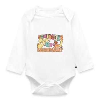 Somebody's Feral Grandparent Grandma Grandpa - Organic Longsleeve Baby Bodysuit - white - Front