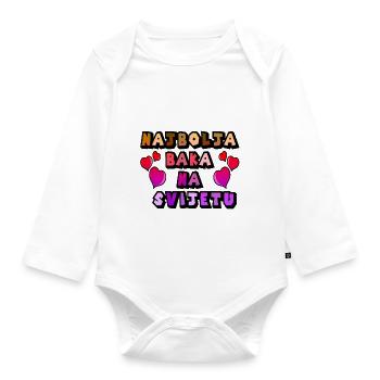 Najbolja Baka baba nana mom Croatia Balkans - Organic Longsleeve Baby Bodysuit - white - Front