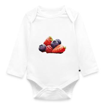 obst 2 - Baby Bio-Langarm-Body - Weiß - Vorne