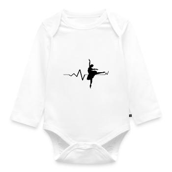 Dancing Dance Music - Organic Longsleeve Baby Bodysuit - white - Front