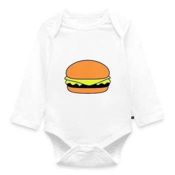 Burger 01 - Body Bébé bio manches longues - blanc - Devant