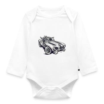 Timeless car - Organic Longsleeve Baby Bodysuit - white - Front