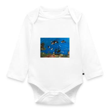 orca,ozean und schiffe - Baby Bio-Langarm-Body - Weiß - Vorne