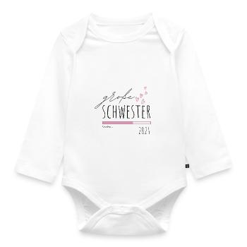 Große Schwester 2024 - Baby Bio-Langarm-Body - Weiß - Vorne