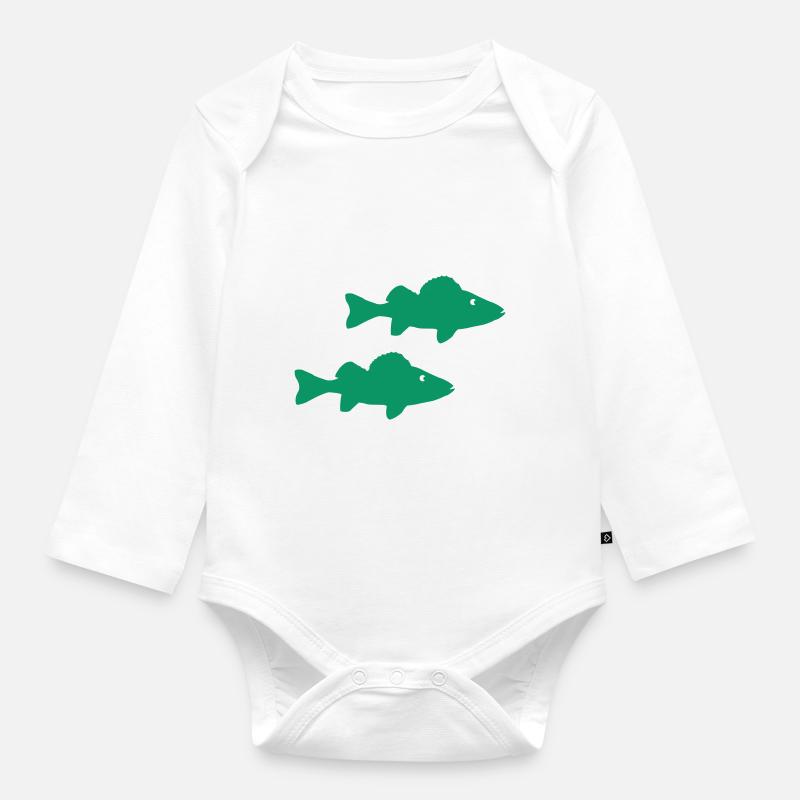 fische - Baby Bio-Langarm-Body - Weiß