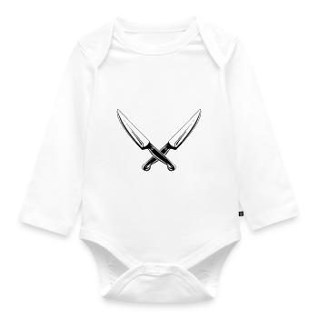 messer 2 - Baby Bio-Langarm-Body - Weiß - Vorne