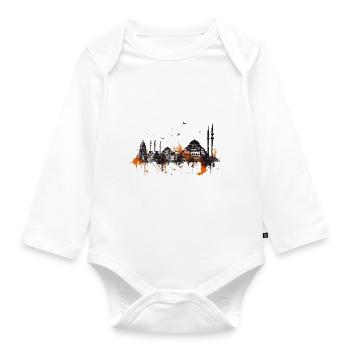Istanbul is an attractive metropolis - Organic Longsleeve Baby Bodysuit - white - Front