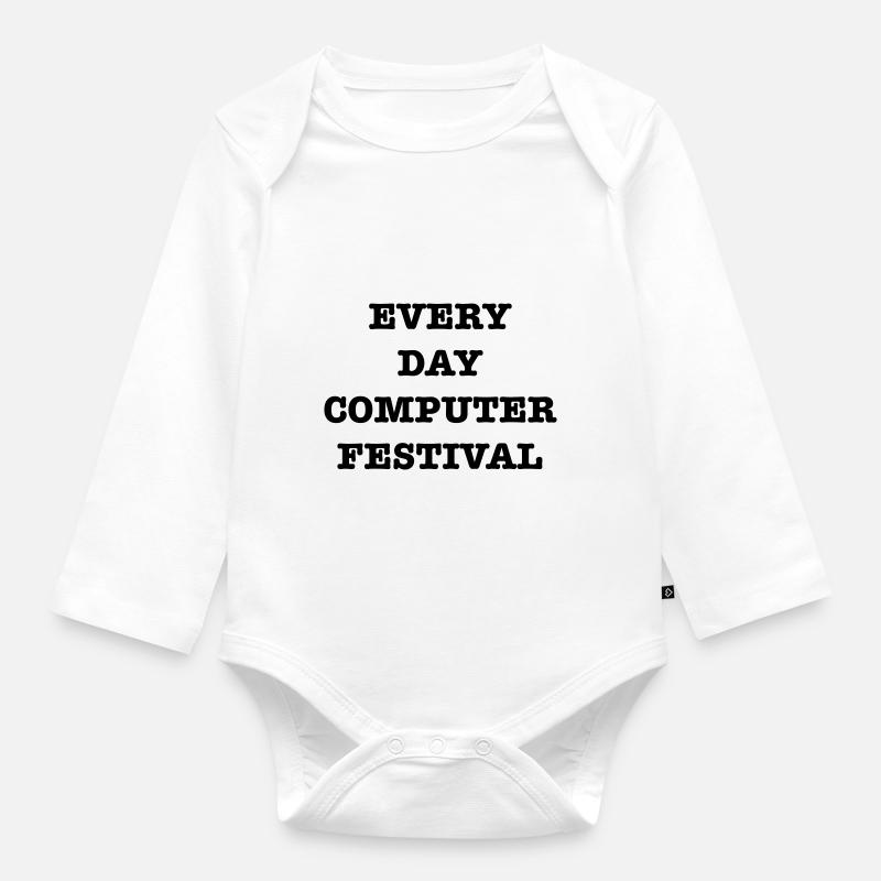 EveryDayComputerFestival - Organic Longsleeve Baby Bodysuit - white