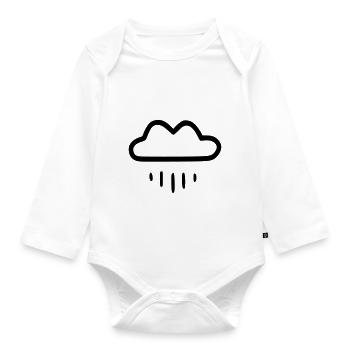 Simple rain cloud - Organic Longsleeve Baby Bodysuit - white - Front