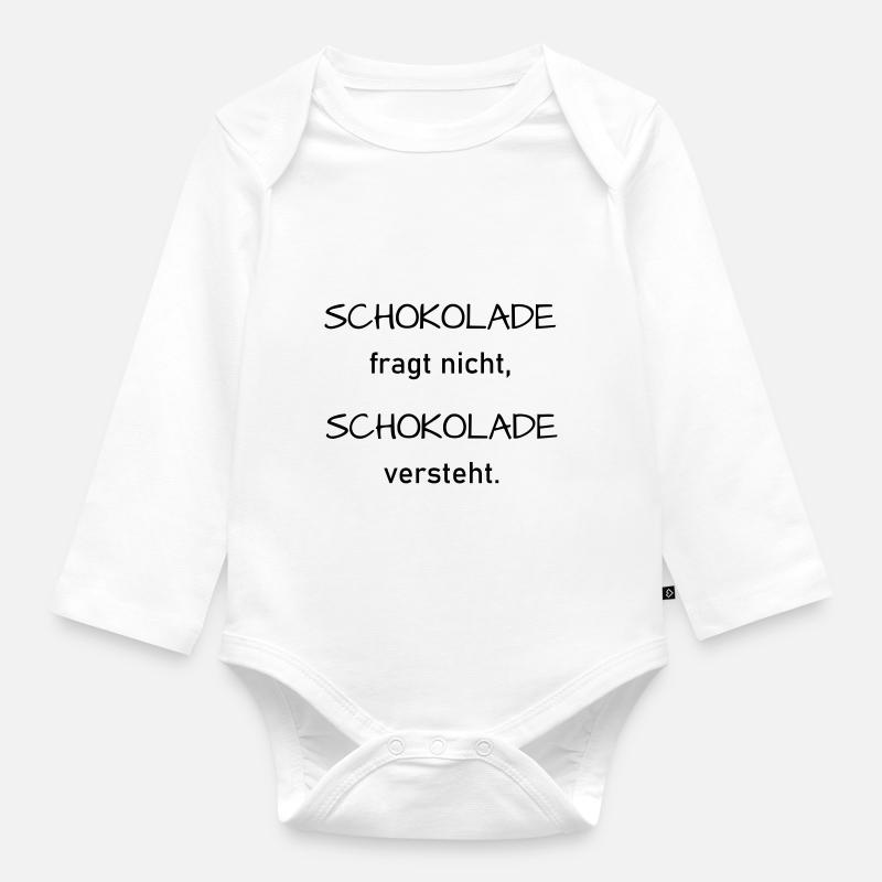 Schokolade versteht - Baby Bio-Langarm-Body - Weiß