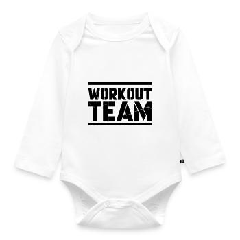 workout team - Baby Bio-Langarm-Body - Weiß - Vorne