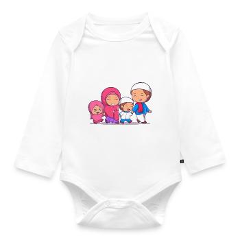 Ramadan Mubarak muslim islam Fasten moslem Allah - Baby Bio-Langarm-Body - Weiß - Vorne