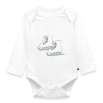 schlittschuhe 2 - Baby Bio-Langarm-Body - Weiß - Vorne