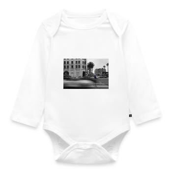 Hollywood Boulevard - Organic Longsleeve Baby Bodysuit - white - Front