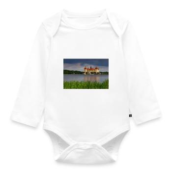 Moritzburg Castle - Organic Longsleeve Baby Bodysuit - white - Front