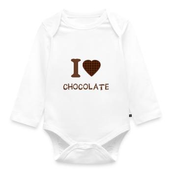 J’adore le chocolat - Body Bébé bio manches longues - blanc - Devant