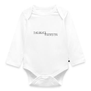 The Beat goes on Music Mixer DJ - Organic Longsleeve Baby Bodysuit - white - Front