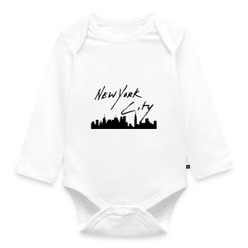 New York - Baby Bio-Langarm-Body - Weiß - Vorne