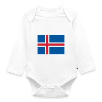 Iceland flag / Drapeau Islande - Body Bébé bio manches longues - blanc - Devant