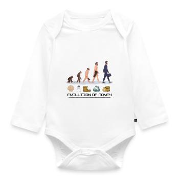 Évolution de l’argent - Body Bébé bio manches longues - blanc - Devant