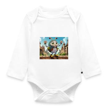 Auf der Mauer auf dem Aussichtspunkt Auf der Mauer - Baby Bio-Langarm-Body - Weiß - Vorne