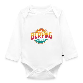Burping Legend 10 - Organic Longsleeve Baby Bodysuit - white - Front