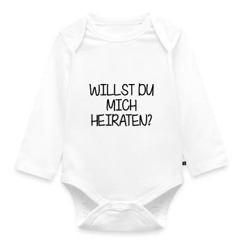 Willst du mich Heiraten? - Baby Bio-Langarm-Body - Weiß - Vorne