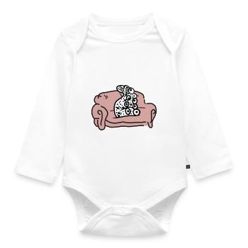 Couch Potato Funny Octopus - Organic Longsleeve Baby Bodysuit - white - Front