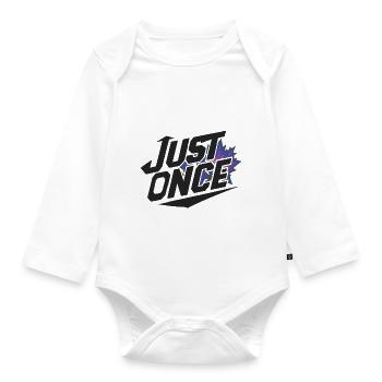 Ahornblätter nur einmal dunkel - Baby Bio-Langarm-Body - Weiß - Vorne