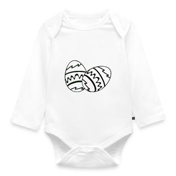 Easter egg - Organic Longsleeve Baby Bodysuit - white - Front