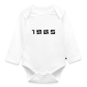 Année de naissance Anniversaire Né en - Fabriqué en 1965 - Body Bébé bio manches longues - blanc - Devant
