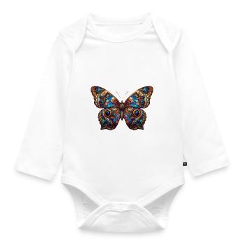 Papillon - Body Bébé bio manches longues - blanc - Devant