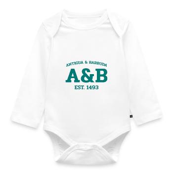Antigua and Barbuda - St John´s - West Indies - Baby Bio-Langarm-Body - Weiß - Vorne