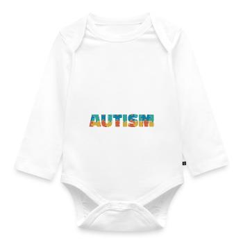I Love Someone With Autism Awareness Month Puzzle - Organic Longsleeve Baby Bodysuit - white - Front