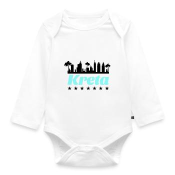 kreta - Baby Bio-Langarm-Body - Weiß - Vorne