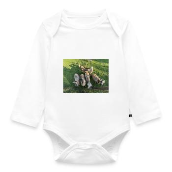 Was ne Herde - Baby Bio-Langarm-Body - Weiß - Vorne