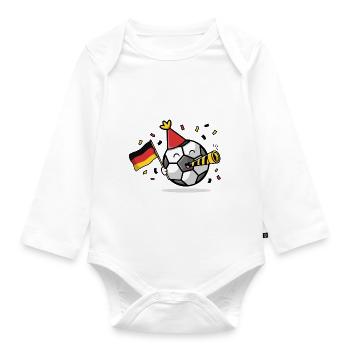 Football Fan Germany - Organic Longsleeve Baby Bodysuit - white - Front