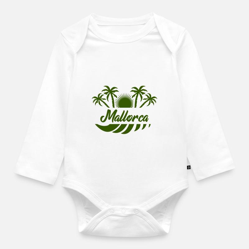 Majorque - Body Bébé bio manches longues - blanc