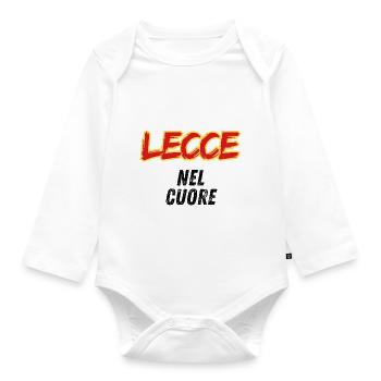 Lecce Yellow Red in the Heart - Organic Longsleeve Baby Bodysuit - white - Front