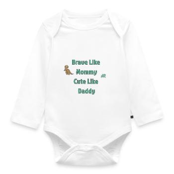 Courageux comme maman - Body Bébé bio manches longues - blanc - Devant